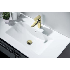 AQ6002PG сливной набор для раковины Push-open с переливом, крышка круглая, полир. золото