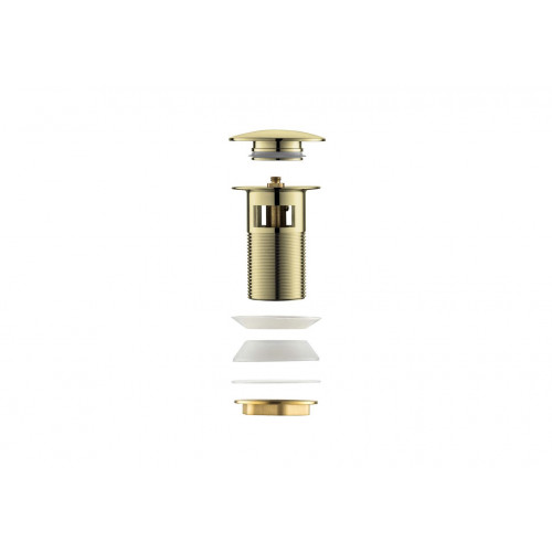 AQ6002PG сливной набор для раковины Push-open с переливом, крышка круглая, полир. золото