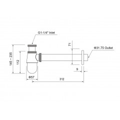 AQ6014BG сифон, шлиф. золото