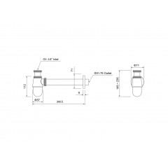 AQ6014BG сифон, шлиф. золото