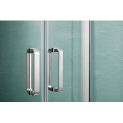 AQ ARI RO 09020CH Душевой уголок 1/4 круга, двери раздвижные 900x900x2000, профиль хром, стекло прозрачное