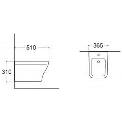 AQ1663-00 АМАДЕО подвесное биде 510*365*310