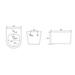 AQ1004-MB МИЯ Биде подвесное 490*370*300