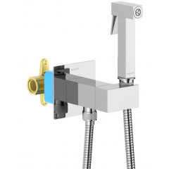AQ1025CR ЛИРА комплект для гигиенического душа встроенный (смеситель c прогрессивным картриджем + гигиеническая лейка + шланг)