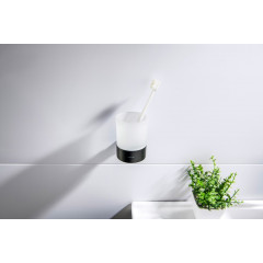 AQ4404MB ЛИРА стакан с держателем, матовый черный