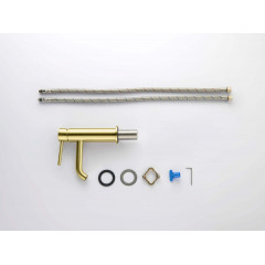 AQ1310BG ЕВРОПА смеситель для раковины 89, без донного клапана, шлиф. золото