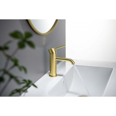 AQ1310BG ЕВРОПА смеситель для раковины 89, без донного клапана, шлиф. золото