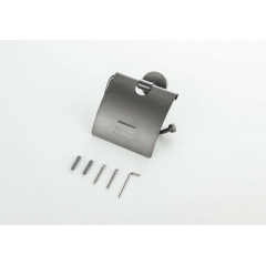 AQ4609BGM БЕТТА бумагодержатель с крышкой, оружейная сталь (шлиф. черный хром)