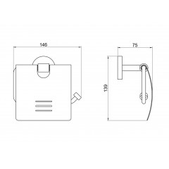 AQ4609BGM БЕТТА бумагодержатель с крышкой, оружейная сталь (шлиф. черный хром)