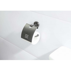 AQ4609BGM БЕТТА бумагодержатель с крышкой, оружейная сталь (шлиф. черный хром)