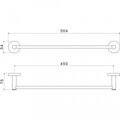 AQ4120BGM ЕВРОПА полотенцедержатель 450 мм, оружейная сталь (шлиф. черный хром)