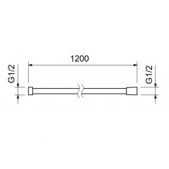 AQ2103BGM шланг для душа 120 см нержавейка, оружейная сталь (шлиф. черный хром)