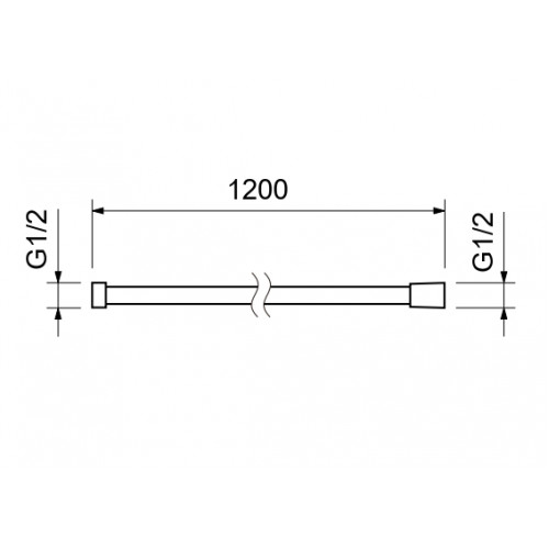 AQ2103BGM шланг для душа 120 см нержавейка, оружейная сталь (шлиф. черный хром)