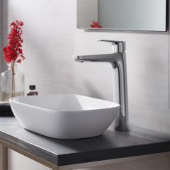 AQ1104CR БЕТТА смеситель для раковины высокий 230, без донного клапана