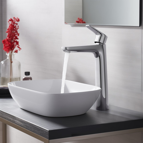 AQ1104CR БЕТТА смеситель для раковины высокий 230, без донного клапана