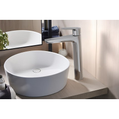 AQ1104CR БЕТТА смеситель для раковины высокий 230, без донного клапана