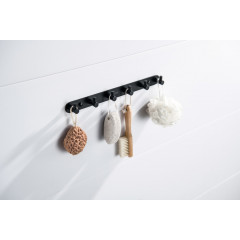 AQ4124MB ЕВРОПА планка с 6 крючками, матовый черный