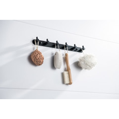 AQ4124MB ЕВРОПА планка с 6 крючками, матовый черный