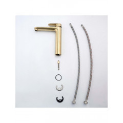 AQ1804BG НИКА смеситель для раковины высокий 190 без донного клапана, шлиф.золото