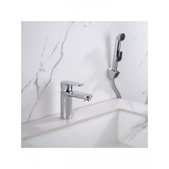 AQ1812CR НИКА смеситель для раковины 90 без донного клапана с гигиеническим ручным душем