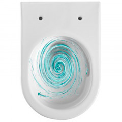 AQ1365T-00 ОБЕРОН Унитаз подвесной безободковый 531*360*344мм смыв TORNADO, тонкое сиденье с механизмом плавного закрывания, крепеж