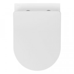 AQ1365T-00 ОБЕРОН Унитаз подвесной безободковый 531*360*344мм смыв TORNADO, тонкое сиденье с механизмом плавного закрывания, крепеж