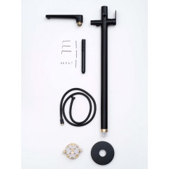 AQ1845MB НИКА смеситель для ванны напольный, матовый черный