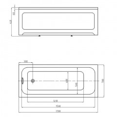 Ванна Мия прямоугольная 170*70см