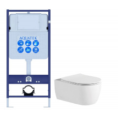 Set AQUATEK ЕВРОПА (рама AQUATEK Standard INS-0000012+звукоизоляционная прокладка+унитаз ЕВРОПА AQ1106L-00+тонкое сиденье с механиз