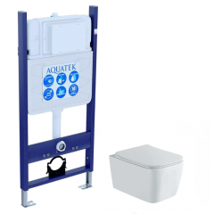 SET AQUATEK ЛИБРА N-14 cm (рама AQUATEK Standard INS-0000014(без клавиши и крепежа)+унитаз ЛИБРА New компакт AQ1148N-00 с тонким сиденьем soft-close
