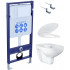 SET Комплект 4 в 1 (Aquatek рама Standart INS-0000012 с крепежом KKI-0000002 + Grohe Bau Ceramic унитаз 39427000 с сиденьем (с микролифтом) 39493000)