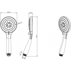 AQ2003CR ВЕГА ручной душ 3jet