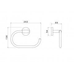 AQ4221BG ОБЕРОН полотенцедержатель овальный, шлиф. золото