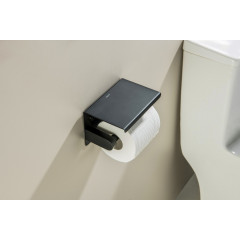 AQ4939MB ЕВРОПА бумагодержатель с полкой, матовый черный