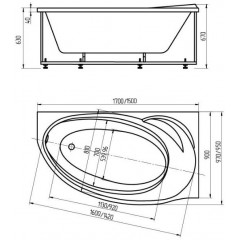Бетта 170 лев.гидромасс.ПН +спин.масс.6форс. с фр.экр.