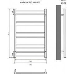 Либерти П10 500х800 Полотенцесушитель Aquatek