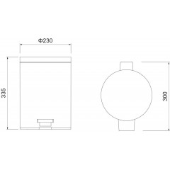 AQ4992CR корзина для мусора с педалью, 8л, полир. хром