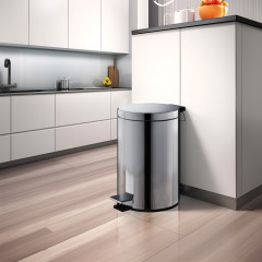 AQ4992CR корзина для мусора с педалью, 8л, полир. хром