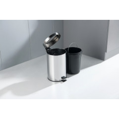 AQ4992CR корзина для мусора с педалью, 8л, полир. хром