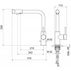 AQ1386MB ЕВРОПА смеситель для кухни с подключением к фильтру питьевой воды, матовый черный