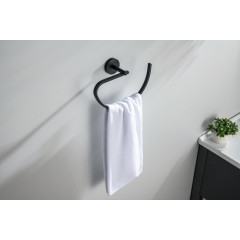 AQ4621MB БЕТТА полотенцедержатель овальный, матовый черный