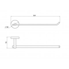 AQ4619BGM БЕТТА полотенцедержатель, оружейная сталь (шлиф. черный хром)