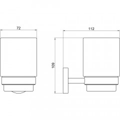 AQ4604BGM БЕТТА стакан с держателем, оружейная сталь (шлиф. черный хром)