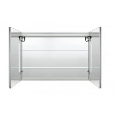 AQ7109-MLC Алюминиевый зеркальный шкаф с подсветкой 1000*700*133,крепеж. Две зерк.дверцы шириной 49,85см,антизапотевание, акриловая подсветка