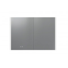 AQ7109-MLC Алюминиевый зеркальный шкаф с подсветкой 1000*700*133,крепеж. Две зерк.дверцы шириной 49,85см,антизапотевание, акриловая подсветка