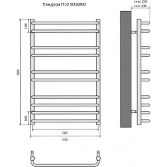 Пандора П10 500х800 Полотенцесушитель Aquatek (черный муар)