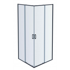AQ ARI KV 08020BL Душевой уголок квадратный, двери раздвижные 800x800x2000 профиль черный, стекло прозрачное
