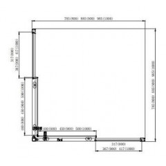 AQ ARI KV 08020BL Душевой уголок квадратный, двери раздвижные 800x800x2000 профиль черный, стекло прозрачное
