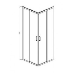 AQ ARI KV 08020BL Душевой уголок квадратный, двери раздвижные 800x800x2000 профиль черный, стекло прозрачное