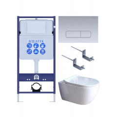 SET AQUATEK ПОЛАРИС (рама AQUATEK Standard INS-0000012+унитаз ПОЛАРИС AQ0700-01 с тонким сиденьем soft-close+ крепеж KKI-0000002 +панель KDI-0000014)